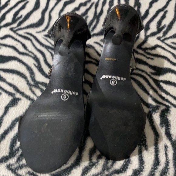 Dollhouse zip up open toe 4inch black heels size 8 - Picture 5 of 7